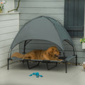 PawVhelp™ Elevated Outdoor Dog Bed with UV-Protection Canopy – 48" × 36"