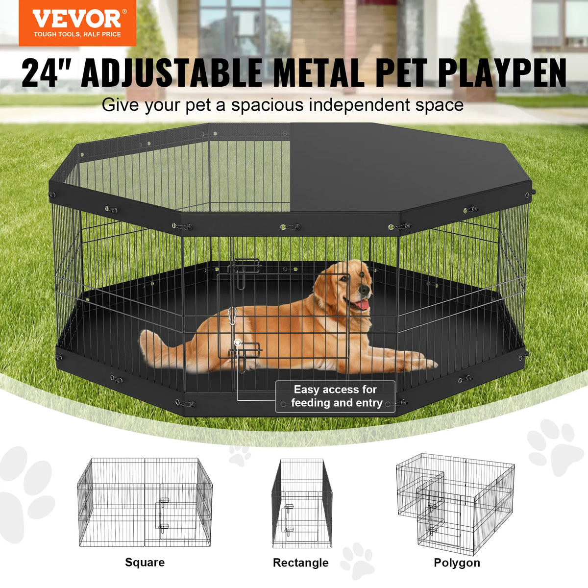 Foldable Dog Playpen with Cover