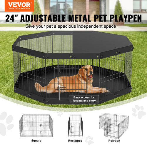 Foldable Dog Playpen with Cover