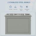 VELPURI™ Raised Dog Feeder with Storage & 2 Stainless Steel Bowls