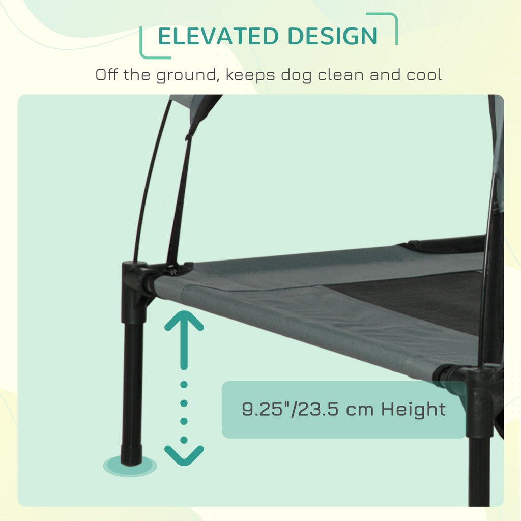 PawVhelp™ Elevated Outdoor Dog Bed with UV-Protection Canopy – 48" × 36"