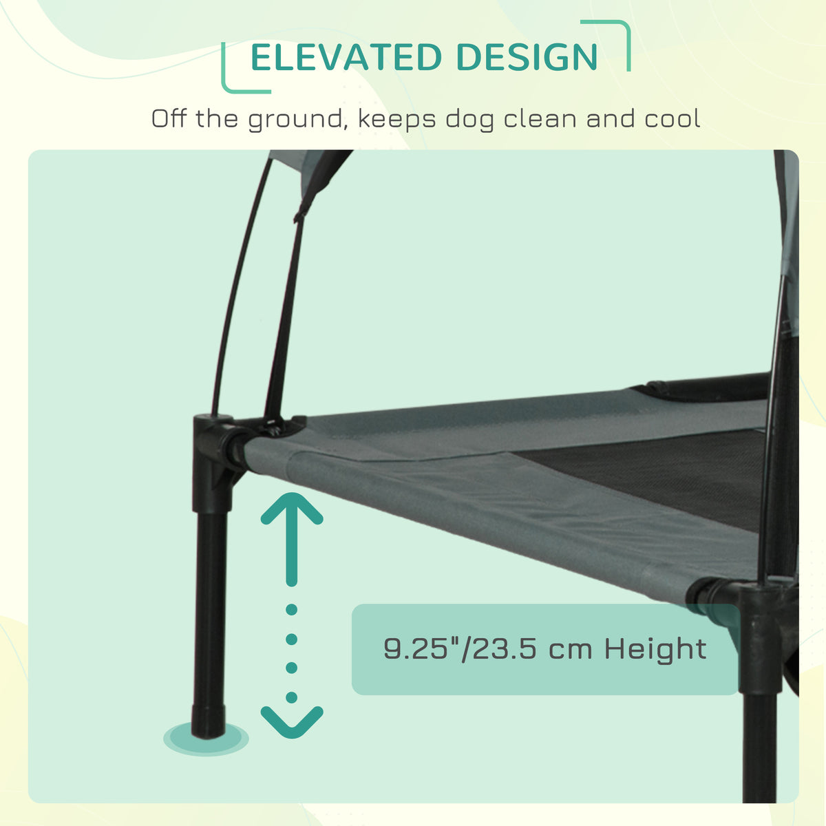 PawVhelp™ Elevated Outdoor Dog Bed with UV-Protection Canopy – 48" × 36"