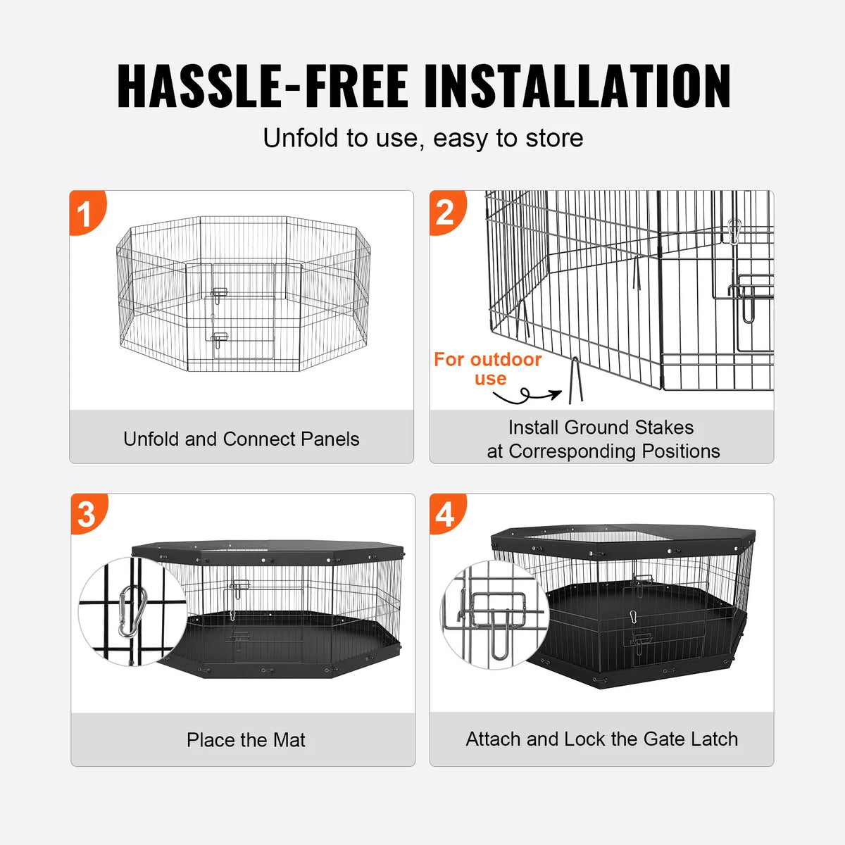 Foldable Dog Playpen with Cover
