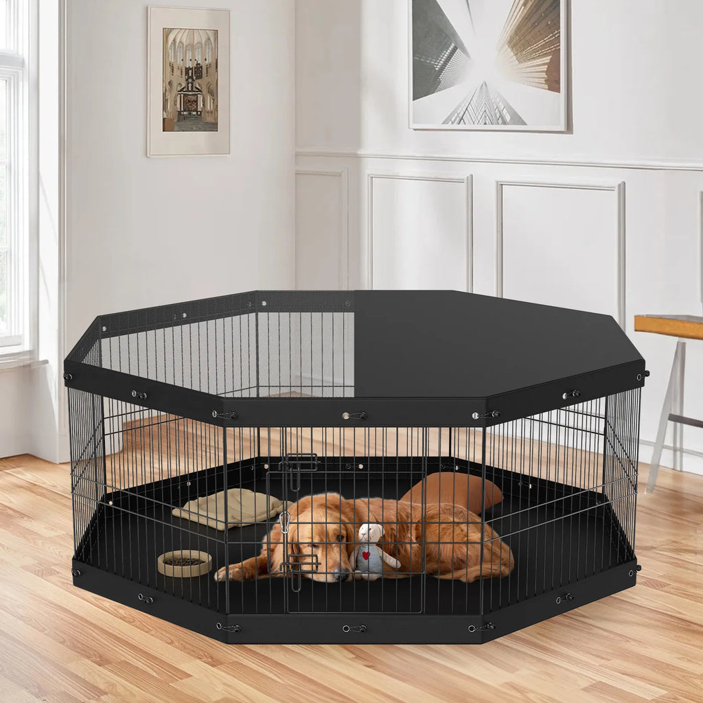 Foldable Dog Playpen with Cover